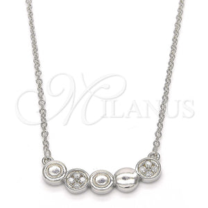 Sterling Silver Necklace — Pendant Necklace with White Cubic Zirconia Polished 04. — main product view — SKU 123177 | Plata 925 collar — Pendant Necklace with blanco Cubic Zirconia pulido 04. — SKU 123177