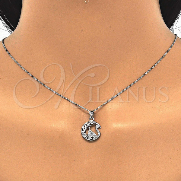 Sterling Silver Pendant — Fancy Pendant Swan Design with White Micro Pave — alternate product view — SKU 123195 | Plata 925 dije — elegante Pendant Swan diseño with blanco Micro Pave — SKU 123195