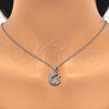 Sterling Silver Fancy Pendant, Swan Design, with White Micro Pave, Polished, Rhodium Finish, 05.336.0016