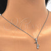 Sterling Silver Fancy Pendant, with White Cubic Zirconia, Polished, Rhodium Finish, 05.336.0028