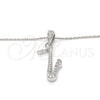 Sterling Silver Fancy Pendant, with White Cubic Zirconia, Polished, Rhodium Finish, 05.336.0028