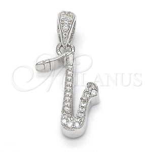 Sterling Silver Pendant — Fancy Pendant with White Cubic Zirconia Polished 05. — main product view — SKU 123207 | Plata 925 dije — elegante Pendant with blanco Cubic Zirconia pulido 05. — SKU 123207