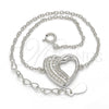 Sterling Silver Fancy Bracelet, Heart Design, with White Micro Pave, Polished, Rhodium Finish, 03.336.0001.07 for wholesale, additional product view 5