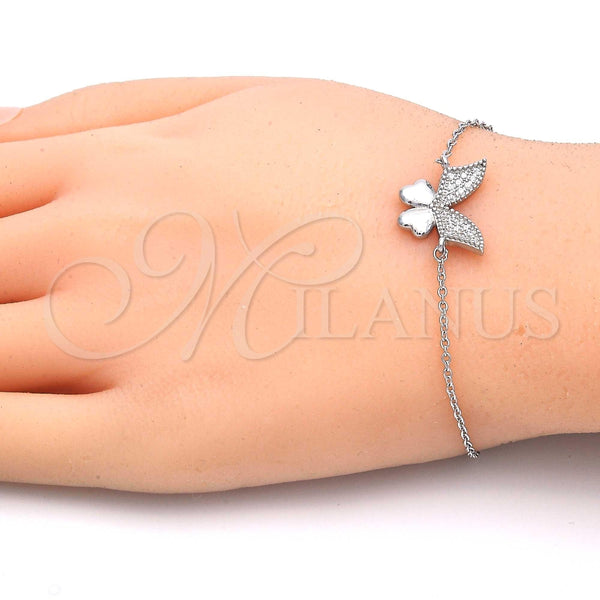 Sterling Silver Bracelet — Fancy Bracelet Butterfly Design with White Cubic Zirconia — alternate product view — SKU 123216 | Plata 925 brazalete — elegante Bracelet Butterfly diseño with blanco Cubic Zirconia — SKU 123216