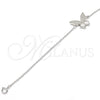 Sterling Silver Fancy Bracelet, Butterfly Design, with White Cubic Zirconia, Polished, Rhodium Finish, 03.336.0008.07 (01 MM Thickness, 7 Inches Length)