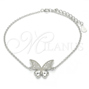 Sterling Silver Bracelet — Fancy Bracelet Butterfly Design with White Cubic Zirconia — main product view — SKU 123216 | Plata 925 brazalete — elegante Bracelet Butterfly diseño with blanco Cubic Zirconia — SKU 123216