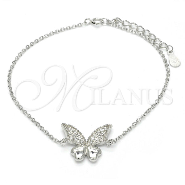 Sterling Silver Bracelet — Fancy Bracelet Butterfly Design with White Cubic Zirconia — main product view — SKU 123216 | Plata 925 brazalete — elegante Bracelet Butterfly diseño with blanco Cubic Zirconia — SKU 123216