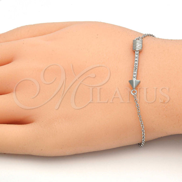 Sterling Silver Bracelet — Fancy Bracelet with White Micro Pave Polished 03. — alternate product view — SKU 123219 | Plata 925 brazalete — elegante Bracelet with blanco Micro Pave pulido 03. — SKU 123219
