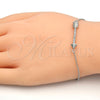 Sterling Silver Fancy Bracelet, with White Micro Pave, Polished, Rhodium Finish, 03.336.0011.07 (01 MM Thickness, 7 Inches Length)