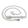 Sterling Silver Fancy Bracelet, with White Micro Pave, Polished, Rhodium Finish, 03.336.0011.07 (01 MM Thickness, 7 Inches Length)