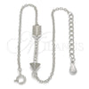 Sterling Silver Fancy Bracelet, with White Micro Pave, Polished, Rhodium Finish, 03.336.0011.07 (01 MM Thickness, 7 Inches Length)