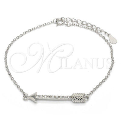 Sterling Silver Fancy Bracelet, with White Micro Pave, Polished, Rhodium Finish, 03.336.0011.07 (01 MM for wholesale, main product view