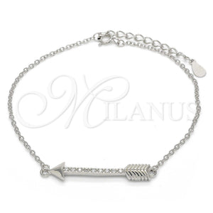 Sterling Silver Bracelet — Fancy Bracelet with White Micro Pave Polished 03. — main product view — SKU 123219 | Plata 925 brazalete — elegante Bracelet with blanco Micro Pave pulido 03. — SKU 123219