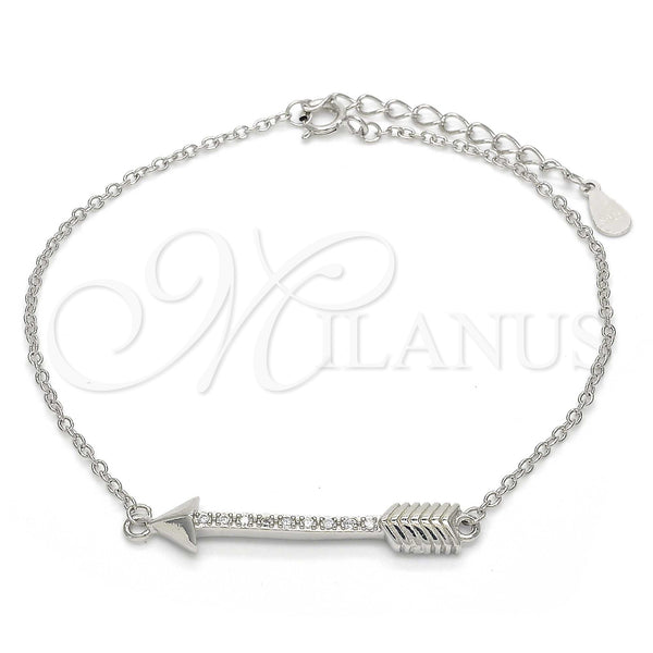 Sterling Silver Bracelet — Fancy Bracelet with White Micro Pave Polished 03. — main product view — SKU 123219 | Plata 925 brazalete — elegante Bracelet with blanco Micro Pave pulido 03. — SKU 123219