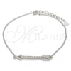 Sterling Silver Fancy Bracelet, with White Micro Pave, Polished, Rhodium Finish, 03.336.0011.07 (01 MM Thickness, 7 Inches Length)
