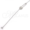 Sterling Silver Fancy Bracelet, Paperclip Design, with White Micro Pave, Polished, Rhodium Finish, 03.336.0015.07 (01 MM Thickness, 7 Inches Length)