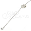 Sterling Silver Fancy Bracelet, with White Cubic Zirconia, Polished, Rhodium Finish, 03.336.0022.07 (01 MM Thickness, 7 Inches Length)