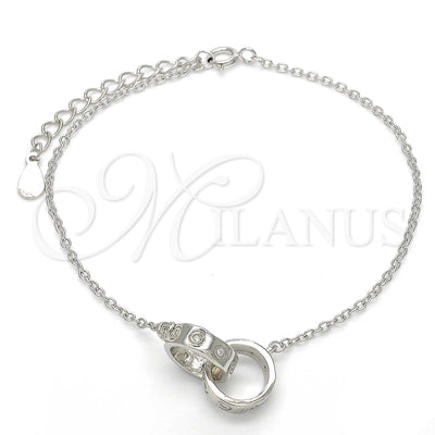 Sterling Silver Fancy Bracelet, with White Cubic Zirconia, Polished, Rhodium Finish, 03.336.0022.07 (01 MM for wholesale, main product view