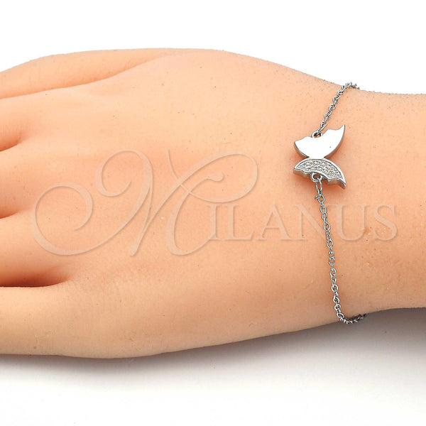 Sterling Silver Bracelet — Fancy Bracelet Butterfly Design with White Micro Pave — alternate product view — SKU 123231 | Plata 925 brazalete — elegante Bracelet Butterfly diseño with blanco Micro Pave — SKU 123231