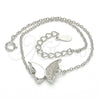 Sterling Silver Fancy Bracelet, Butterfly Design, with White Micro Pave, Polished, Rhodium Finish, 03.336.0023.08 (01 MM Thickness, 8 Inches Length)