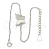 Sterling Silver Fancy Bracelet, Butterfly Design, with White Micro Pave, Polished, Rhodium Finish, 03.336.0023.08 (01 MM Thickness, 8 Inches Length)