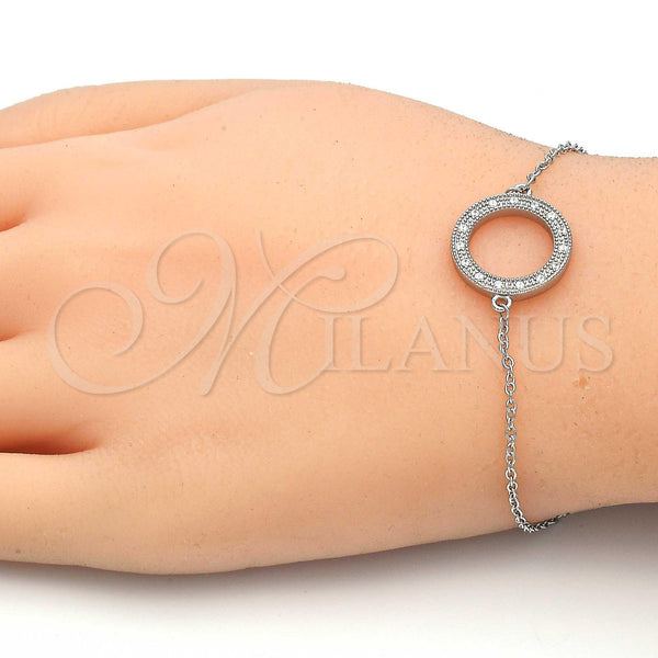 Sterling Silver Bracelet — Fancy Bracelet with White Cubic Zirconia Polished 03. — alternate product view — SKU 123232 | Plata 925 brazalete — elegante Bracelet with blanco Cubic Zirconia pulido 03. — SKU 123232