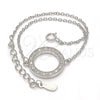 Sterling Silver Fancy Bracelet, with White Cubic Zirconia, Polished, Rhodium Finish, 03.336.0024.07 (01 MM Thickness, 7 Inches Length)