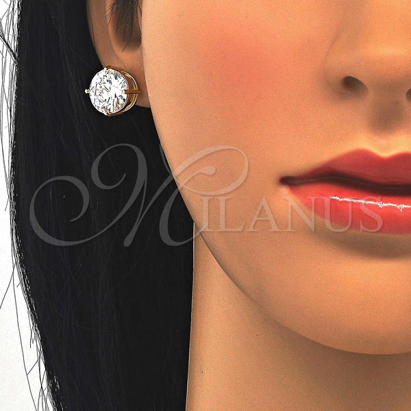 Gold Filled Ring — Stud Earring with White Cubic Zirconia Polished 02. — alternate product view — SKU 123240 | Oro Laminado anillo — Stud Earring with blanco Cubic Zirconia pulido 02. — SKU 123240