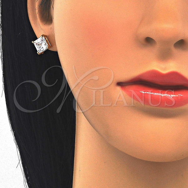 Gold Filled Ring — Stud Earring with White Cubic Zirconia Polished 02. — alternate product view — SKU 123242 | Oro Laminado anillo — Stud Earring with blanco Cubic Zirconia pulido 02. — SKU 123242