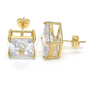 Gold Filled Ring — Stud Earring with White Cubic Zirconia Polished 02. — main product view — SKU 123244 | Oro Laminado anillo — Stud Earring with blanco Cubic Zirconia pulido 02. — SKU 123244
