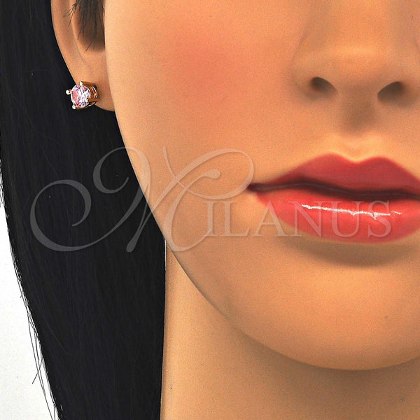 Gold Filled Ring — Stud Earring with Pink Cubic Zirconia Polished 02. — alternate product view — SKU 123250 | Oro Laminado anillo — Stud Earring with Pink Cubic Zirconia pulido 02. — SKU 123250