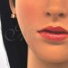 Oro Laminado Stud Earring, Gold Filled Style with Champagne Cubic Zirconia, Polished, Golden Finish, 02.284.0010.7