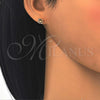 Oro Laminado Stud Earring, Gold Filled Style with Champagne Cubic Zirconia, Polished, Golden Finish, 02.284.0010.7