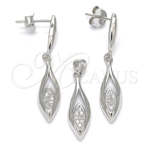 Sterling Silver Ring — Earring and Pendant Adult Set with White Micro — main product view — SKU 123255 | Plata 925 anillo — Earring and Pendant Adult Set with blanco Micro — SKU 123255
