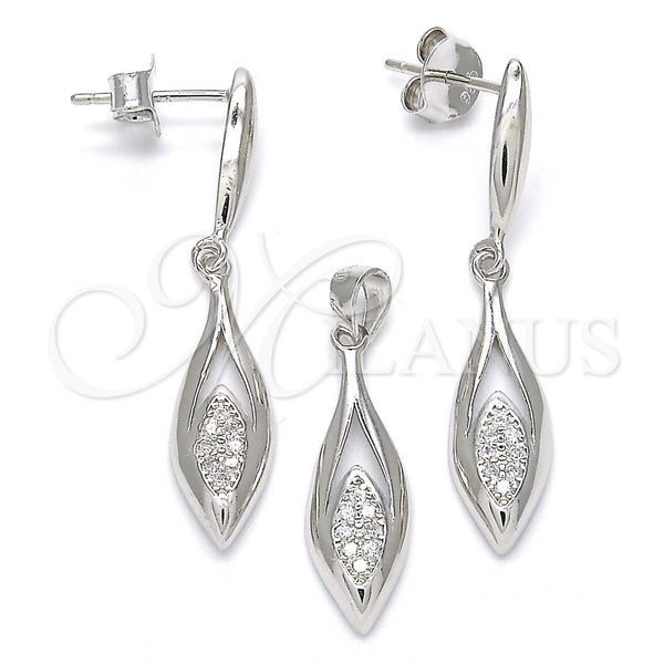 Sterling Silver Ring — Earring and Pendant Adult Set with White Micro — main product view — SKU 123255 | Plata 925 anillo — Earring and Pendant Adult Set with blanco Micro — SKU 123255