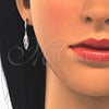Sterling Silver Earring and Pendant Adult Set, with White Micro Pave, Polished, Rhodium Finish, 10.337.0002