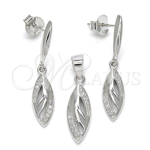 Sterling Silver Ring — Earring and Pendant Adult Set with White Micro — main product view — SKU 123256 | Plata 925 anillo — Earring and Pendant Adult Set with blanco Micro — SKU 123256