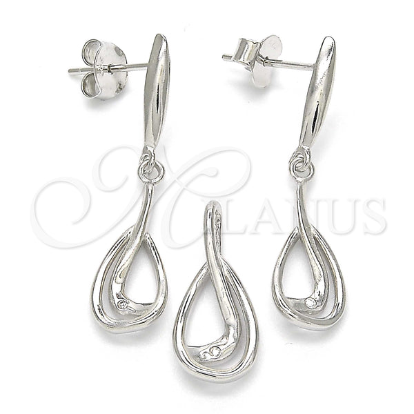 Sterling Silver Ring — Earring and Pendant Adult Set Teardrop Design Polished — main product view — SKU 123259 | Plata 925 anillo — Earring and Pendant Adult Set Teardrop diseño pulido — SKU 123259