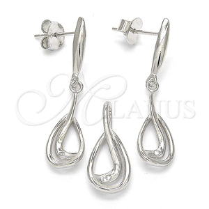 Sterling Silver Ring — Earring and Pendant Adult Set Teardrop Design Polished — main product view — SKU 123259 | Plata 925 anillo — Earring and Pendant Adult Set Teardrop diseño pulido — SKU 123259