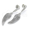 Sterling Silver Long Earring, Polished, Rhodium Finish, 02.337.0001