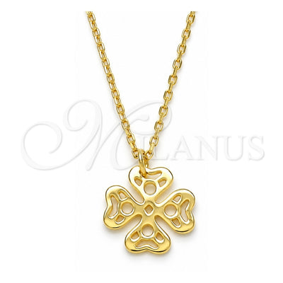 Sterling Silver Pendant Necklace, Polished, Golden Finish, 04.337.0001.1.16 (01 MM Thickness, 16 Inches Length)
