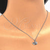 Sterling Silver Pendant Necklace, Polished, Rhodium Finish, 04.337.0003.16 (01 MM Thickness, 16 Inches Length)