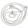 Sterling Silver Pendant Necklace, Polished, Rhodium Finish, 04.337.0003.16 (01 MM Thickness, 16 Inches Length)