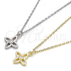 Sterling Silver Pendant Necklace, Flower Design, with White Cubic Zirconia, Polished, Golden Finish, 04.337.0007.1.16 (01 MM Thickness, 16 Inches Length)