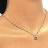 Sterling Silver Pendant Necklace, with White Cubic Zirconia, Polished, Golden Finish, 04.337.0008.1.16 (01 MM Thickness, 16 Inches Length)