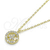 Sterling Silver Pendant Necklace, with White Cubic Zirconia, Polished, Golden Finish, 04.337.0008.1.16 (01 MM Thickness, 16 Inches Length)