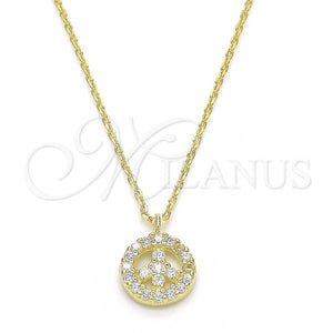 Sterling Silver Necklace — Pendant Necklace with White Cubic Zirconia Polished 04. — main product view — SKU 123281 | Plata 925 collar — Pendant Necklace with blanco Cubic Zirconia pulido 04. — SKU 123281