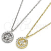 Sterling Silver Pendant Necklace, with White Cubic Zirconia, Polished, Golden Finish, 04.337.0008.1.16 (01 MM Thickness, 16 Inches Length)