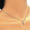 Sterling Silver Pendant Necklace, with White Micro Pave, Polished, Golden Finish, 04.337.0009.1.16 (01 MM Thickness, 16 Inches Length)