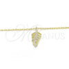 Sterling Silver Pendant Necklace, with White Micro Pave, Polished, Golden Finish, 04.337.0009.1.16 (01 MM Thickness, 16 Inches Length)